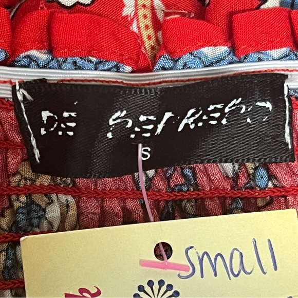 De' Sepreso Bohemian Off The Shoulder Floral Boho Vacation Dress Red Small NWT - Picture 12 of 15
